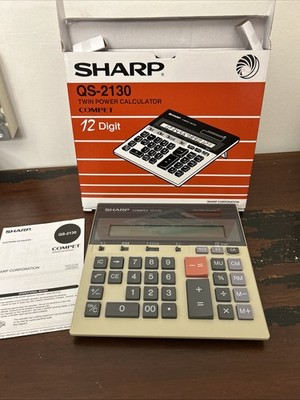 Sharp Compet QS-2130 12-Digit Desktop Twin Power Calculator Multiple Use NEW