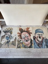 Vintage Clown Prints X3 Popov Coco And Grock Roysto Kuipe