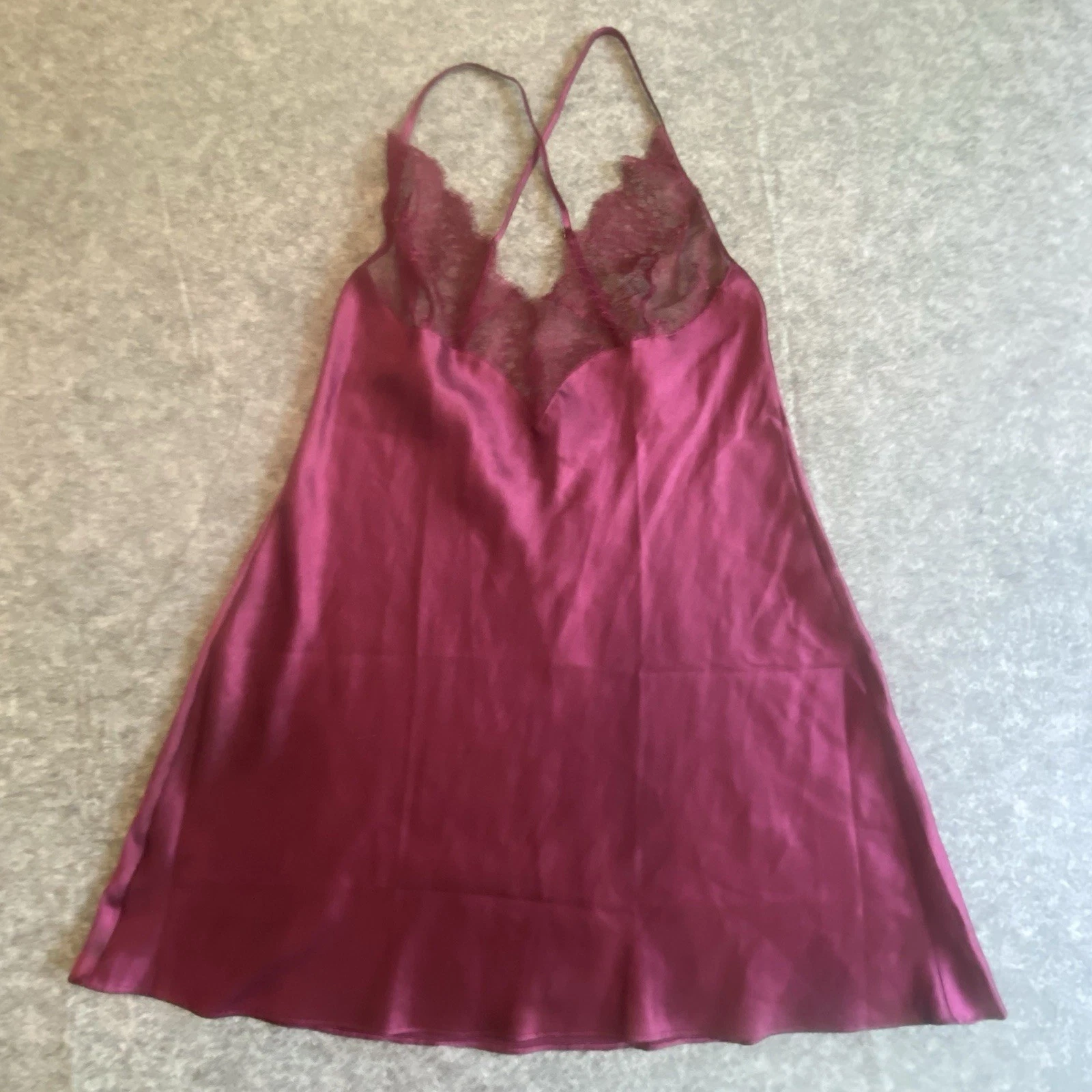 UNDERCOVER Abito vestito Victorias Secret Chemise medio pizzo trasparente slip ritaglio croce marrone