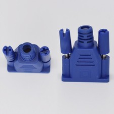 1pc D-Sub Hood Cover Case For 9pin 2 Row or 15pin 3 Row One Piece Moulded Blue