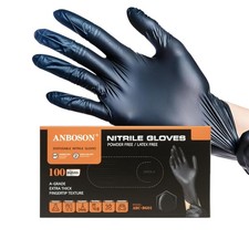 Nitrile Disposable Gloves Medium - Latex-Free, Powder-Free, Strong & Puncture R