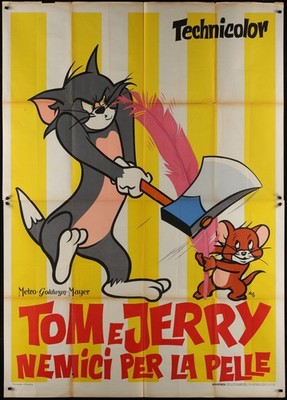 TOM & JERRY 1972 Orig Italian Movie Poster Hanna Barbera Campeggi/NANO Art 55x78