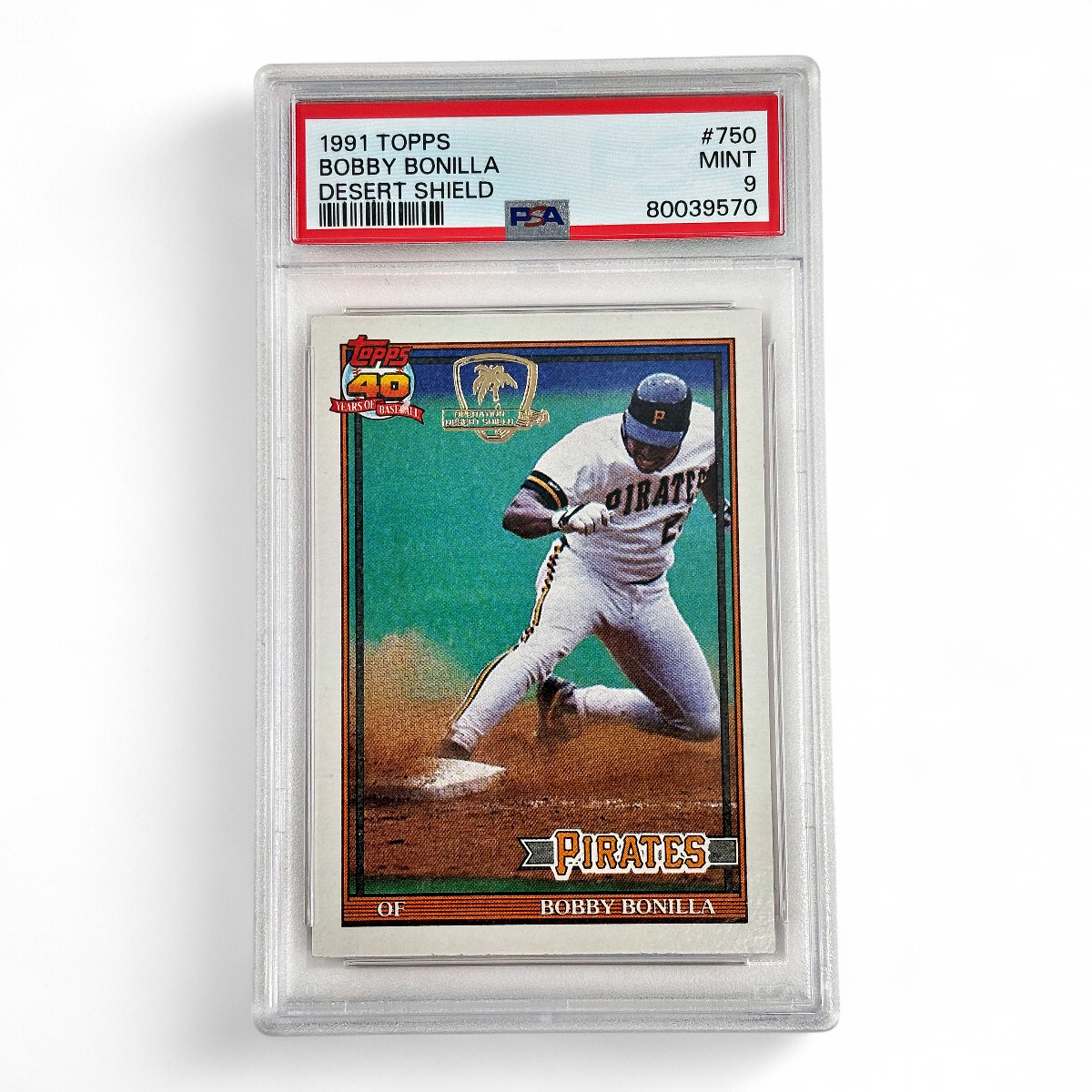 1991 Topps Bobby Bonilla Desert Shield #750 Graded Mint PSA 9