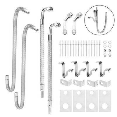 RVZONE Dually Valve Stem Extenders Kit, Stainless Steel Braided 2-Set 