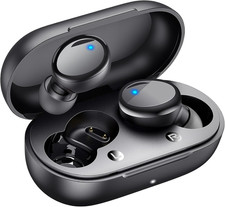 Lanteso True Wireless Bluetooth 5.3 Earbuds, 48H Playtime,Light Weight Black