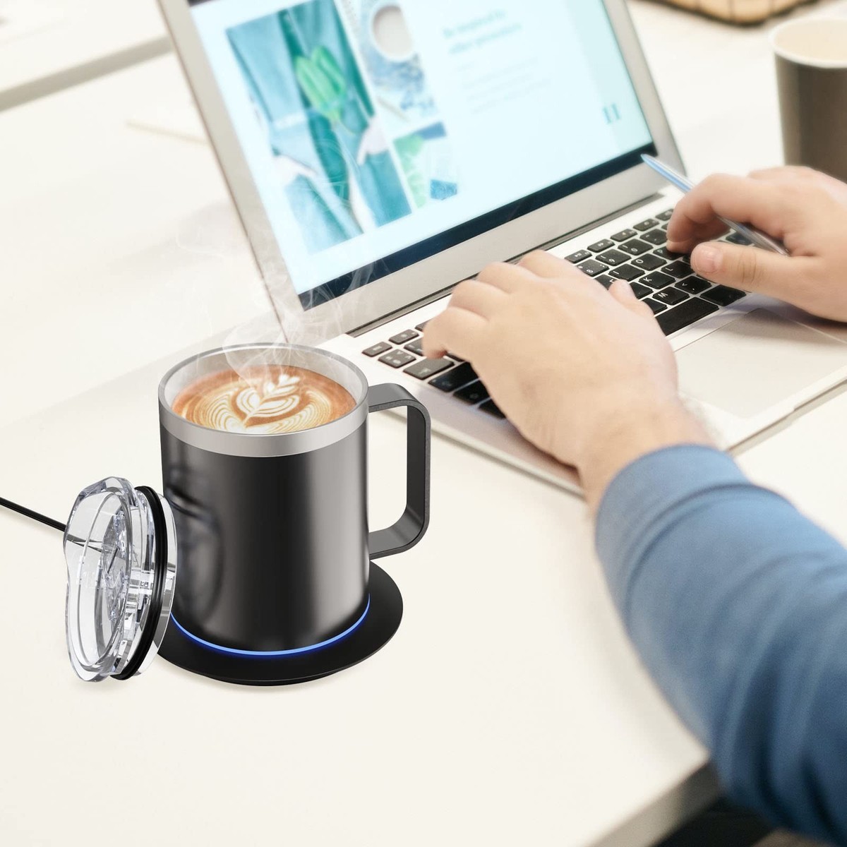 Coffee Warmer with Mug Set, USB Powered Heated Cup with 10H Auto Shut-Off,  13... | eBay