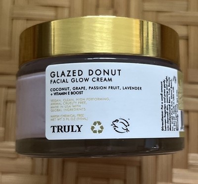 TRULY Glazed Donut Facial Glow Cream Vegan Moisturizer (3 fl oz/ 90 ml) NEW