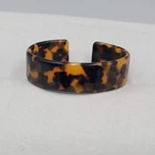 Vintage Acrylic Faux Tortoise Cuff Bracelet 6" Small