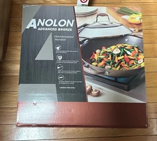 Anolon Advanced BronzeHard -anodized Nonstick 14" Covered Wok Stir And Fry Pan