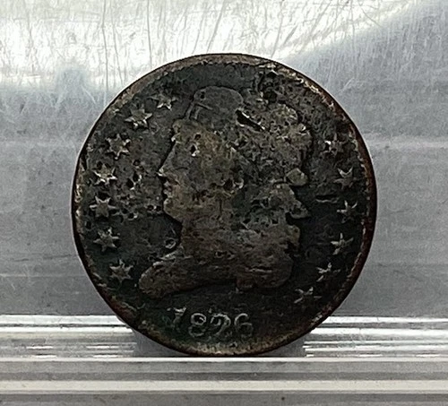 Photo of a 1826-P Half Cent from an eBay listing that sold on Jul 23, 2026