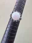 Vintage Sterling Silver Signed Imitation Opal Gem Stone Ring  Sz 7 925