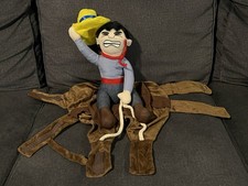 Cowboy Rider Dog Costume - Rodeo Style with Cowboy And Hat Medium 14" EUC