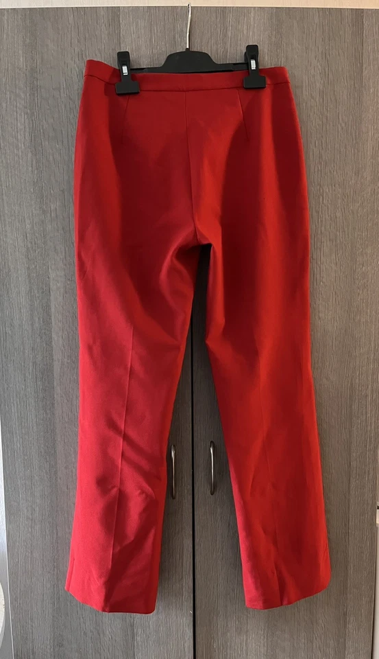 Pantalon Zara Basic Rouge – Taille S / 36 – Coupe Droite – Bon État - Photo 3/4