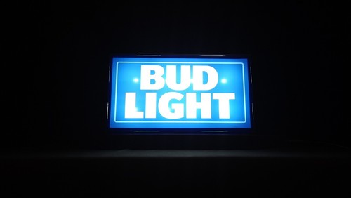 Man Cave Bud Light LED Lightbox 12" x 2.5" Micro USB Power Game Room Bar New - Picture 6 of 13