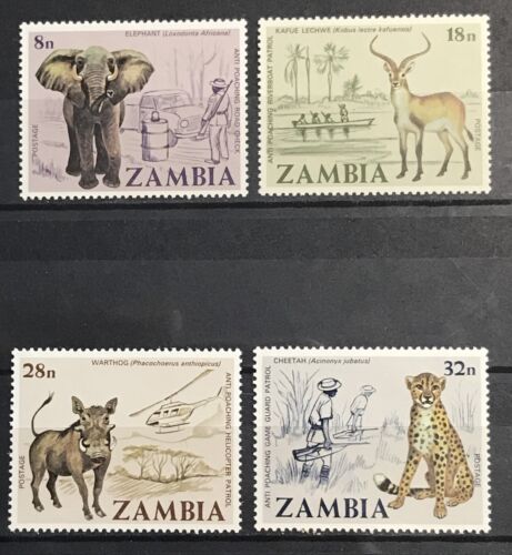 ZAMBIA - 1978 ANTI-POACHING CAMPAIGN NHM SG 275 - 278 - Picture 1 of 1