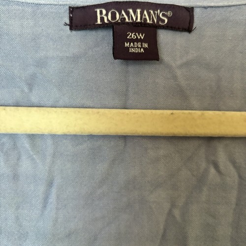 Blusa Roamans Top Mujer 26W Azul Ojales Medios Mixtos Boho Flutter Detalle Botón - Imagen 7 de 9
