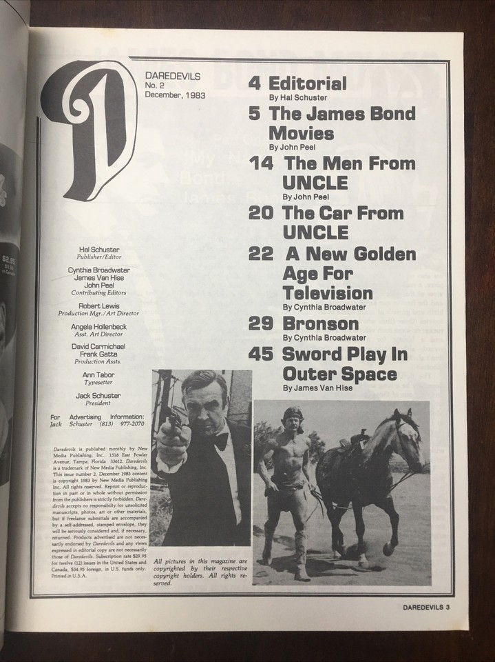 Daredevils Magazine 1983 2 James Bond 007 Sean Connery/Star Wars eBay