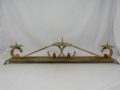Huge solid brass Art Déco design candleholder /  Kerzenhalter 3- flammig 58 cm !