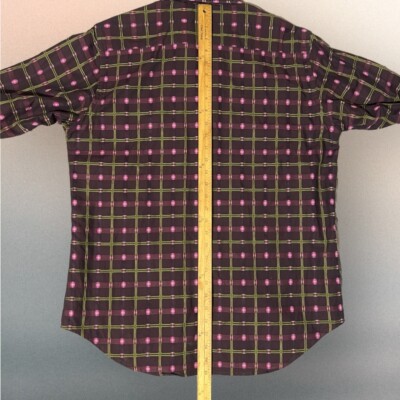 Chemise Homme Robert Graham Taille L - Occasion Très Bon état, Motif Carreaux Bleu/marron, Manches Longues