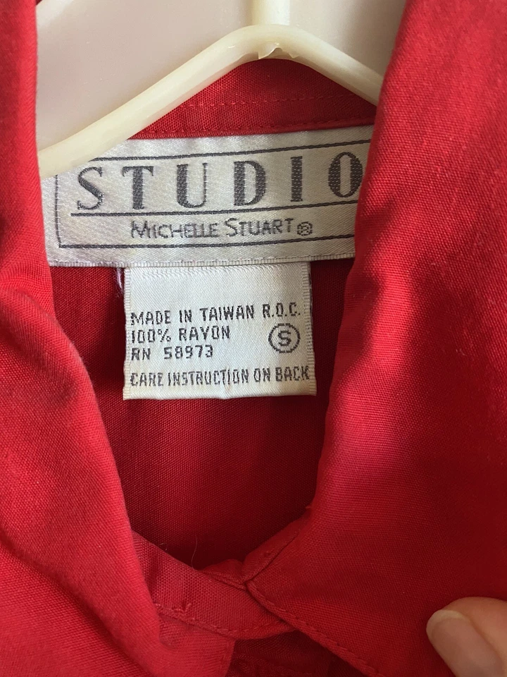 Blusa vintage de vacaciones para mujer de finales de los 80 Studio de Michael Stuart talla S Foto 4 de 4