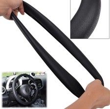 13-15 Leather Texture Silicone Steering Wheel Cover Protector Universal Grey