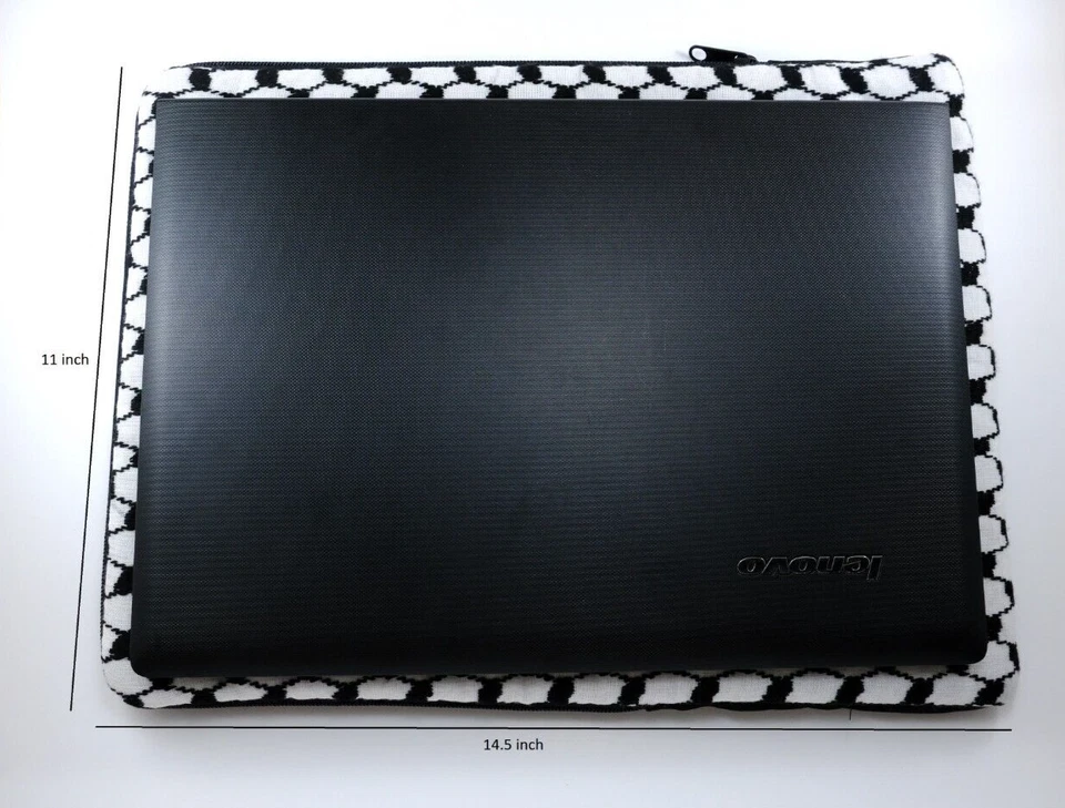 Bolso grande para portátil libanés hecho a mano con bordado en blanco y negro Foto 4 de 4