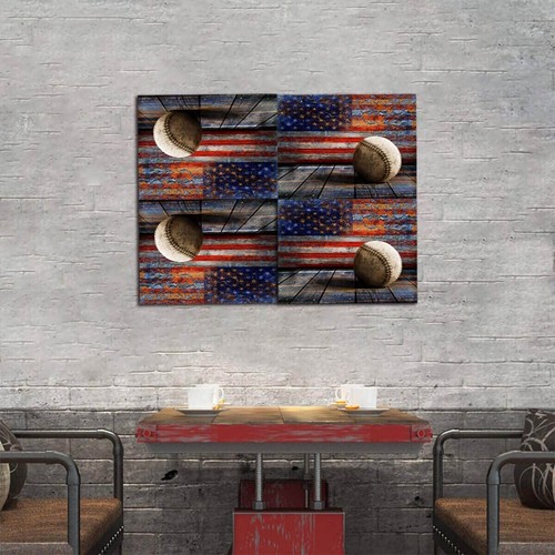 Baseball Wall Art Sports Arts Tretro Print On Canvas Boys Bedroom Decoration ... - 第 8/8 張圖片