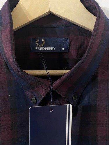 Fred Perry Tartan Long Sleeved Button Shirt Medium Brand New With Tags - Picture 3 of 22