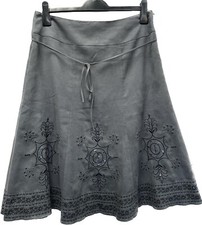 Marks  Spencer Grey Sequin Embellished Faux Suede Suedette Skirt Size 12