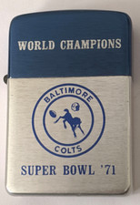 Encendedor raro nunca disparado 1971 Baltimore Colts Super Bowl Champions Storm King