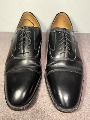 Johnston Murphy Optima USA Black Leather Cap Toe Lace Up Oxfords Shoes Mens 15 D Johnston & Murphy Optima Shoes Black Leather Oxford 22-2981  main image 2