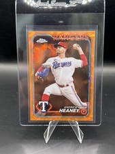 2024 Topps Chrome Sapphire Orange Refractors #665 Andrew Heaney 10/25 RANGERS