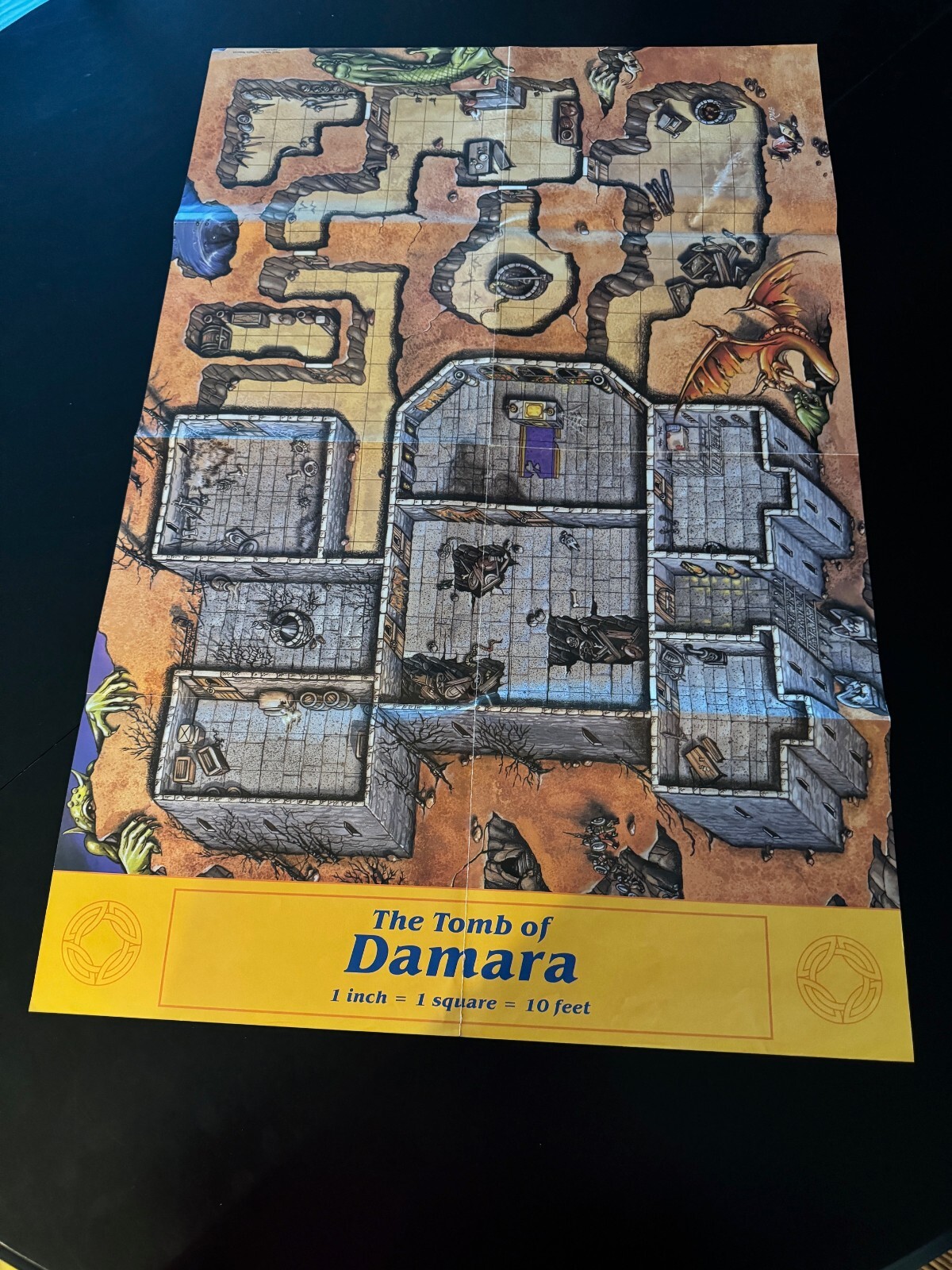 1995 AD&D First Quest The Tomb of Damara & The House On Harrow Hill mapa del juego AF1