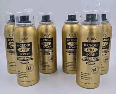 6 x Ebin New York 80ml | Wonder Lace Bond Wig Adhesive Spray | Sensitive