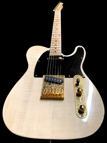 BEAUTIFUL NEW SOLID MAPLE FLAMED TL. VINTAGE STYLE 6 STRING ELECTRIC GUITAR