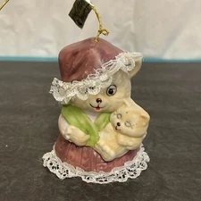 Bisque Porcelain Caring Critter Chimer by Jasco - Momma Mouse New Open