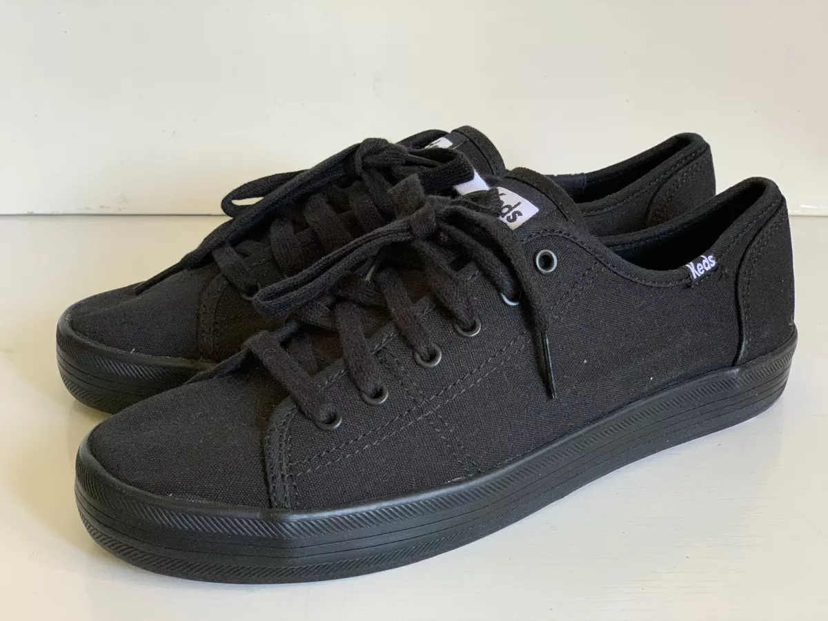 NEW KEDS KICKSTART BLACK CANVAS CASUAL SNEAKERS SHOES 7.5 38 SALE