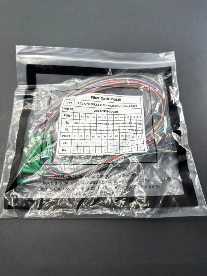 1m SM 0.9mm Fiber Optic pigtail LC APC Connector 12 Color Fiber Optical Pigtail - Image 2 of 2