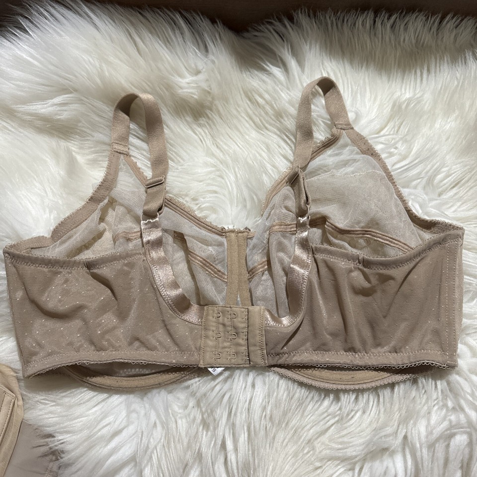 Wacoal 42DDD Beige Floral Full Coverage T Shirt Bra EUC Floral Pattern