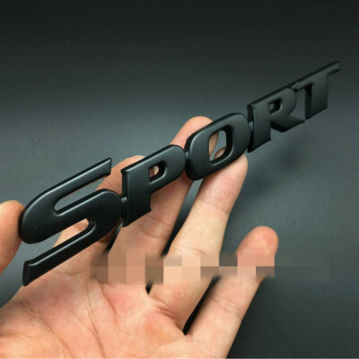 Sport Badge Emblem Sticker 3D Black Metal For Car Fender Trunk Tailgate Decals