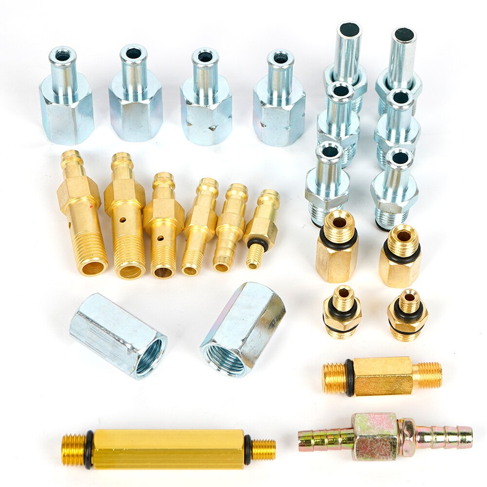 Universal Fuel Injection Gauge Pressure Tester Hoses Fittings Pump Tool