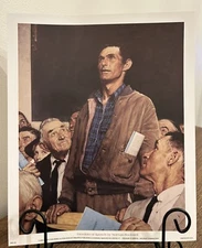 Norman Rockwell Print, Freedom Of Speech, 1943, Roosevelt, USA, 9x11
