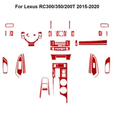 54Pcs For Lexus RC300/350/200t Red Carbon Fiber Full Interior Kit Cover Trim