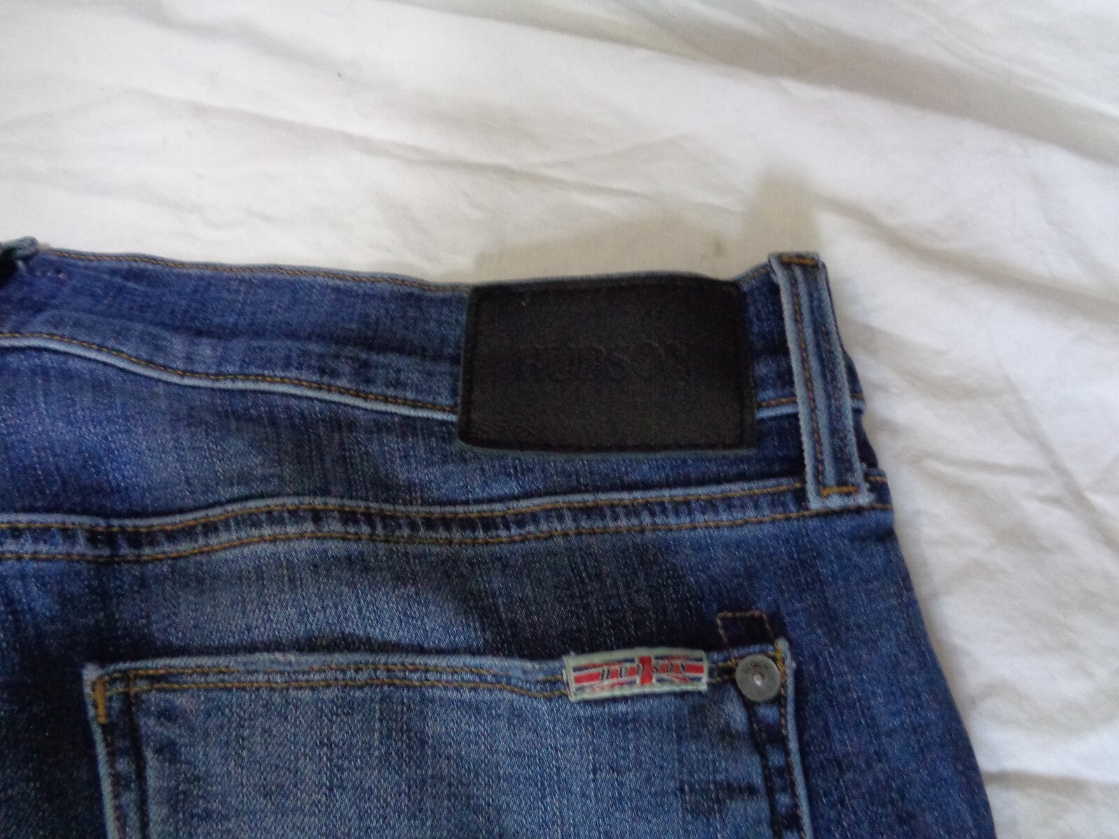 Hudson Jeans Men&rsquo;s 33 Blue Denim Blake Slim Straight Zip Fly Medium Wash