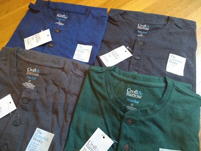 NWT $36. MSRP Croft & Barrow Men's Henley Extra Soft Long Sleeve Shirt / T-Shirt