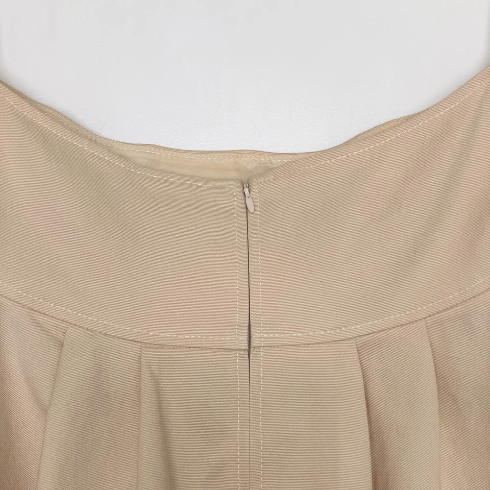 OSCAR DE LA RENTA: Women's A-Line Pleated Skirt, Beige, Size 10 - Image 4 of 4