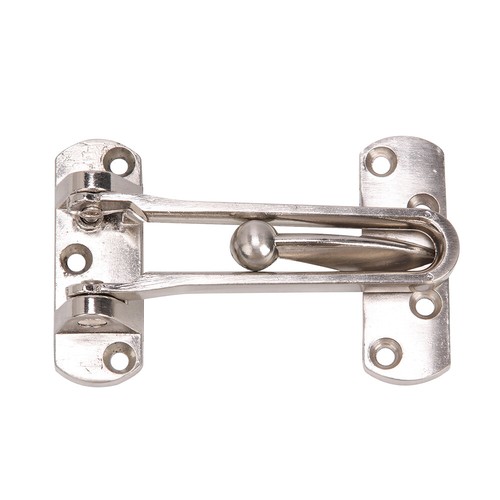 1-Home Security Door Lock Swing Bar Door Guard Hotel Door Padlock Latch Silver
