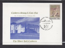 SOUVENIR COVER:  1981  CANBERRA STAMP & COIN FAIR  THE ALBERT HALL CANBERRA
