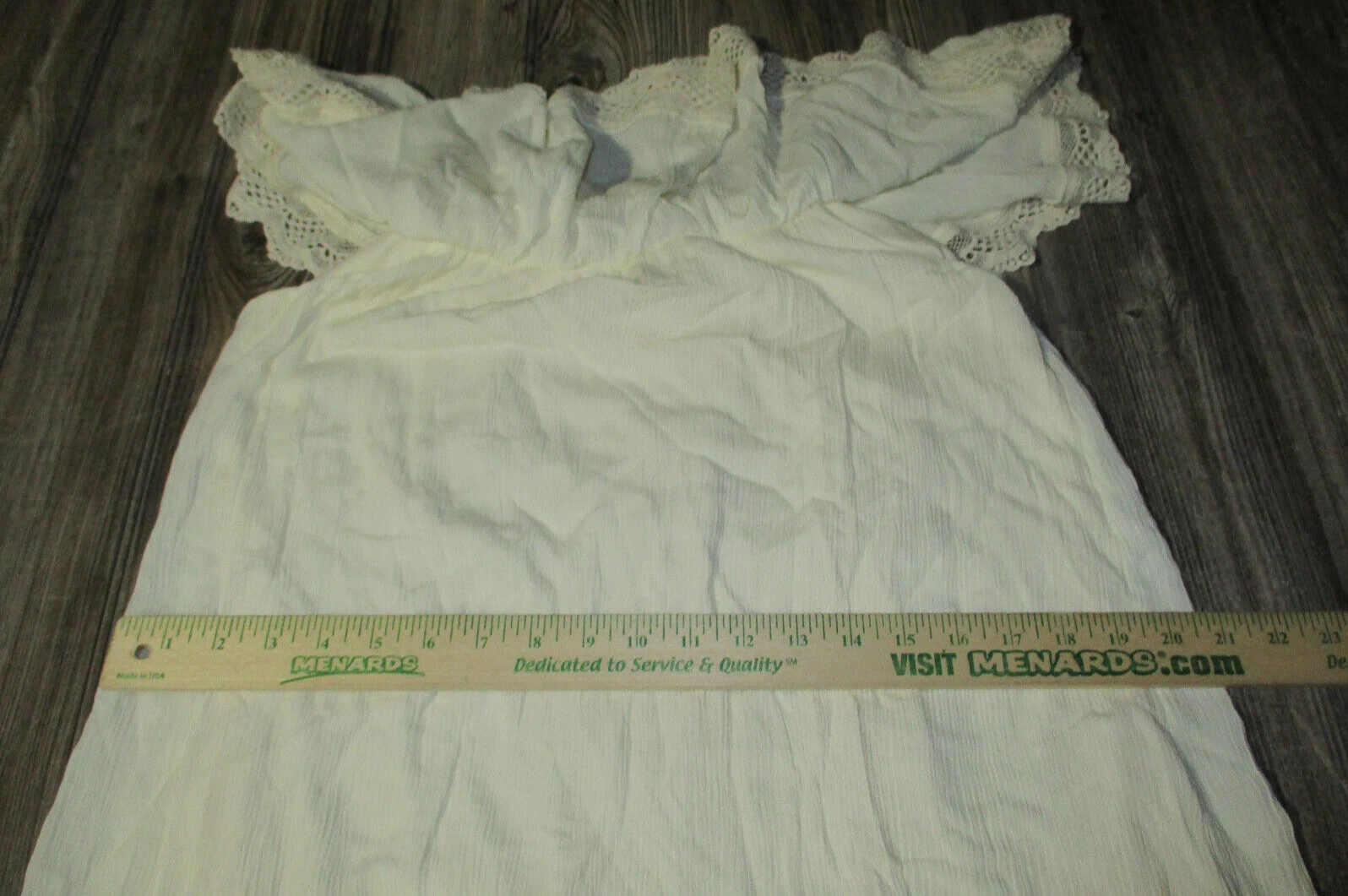 OFF WHITE Abito donna Rue 21 medio bianco sporco pizzo uncinetto spalle scoperte boho coquette