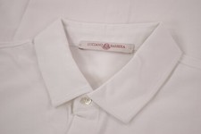 Luciano Barbera Knit Sport Shirt Size M In Solid White Pique Cotton NWOT